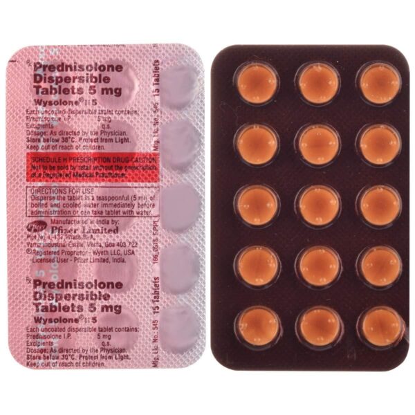 Prednisolone 5mg Tablets by Pfizer Limited - (7 Strip 105 Tablets)
