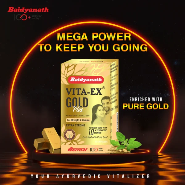 Baidyanath Vita-Ex Gold Plus Capsule | For Strength & Stamina 20 Capsules